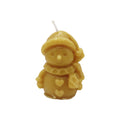 Handgegossene Bienenwachskerze Schneemann mit Mütze, Schal und Herzen