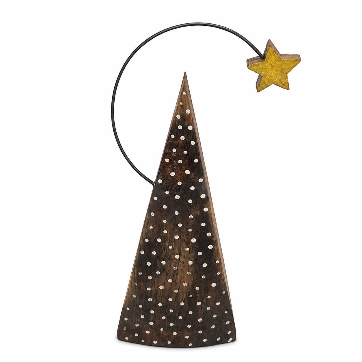 Tannenbaum mit Stern aus Weinfass-Holz