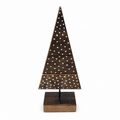 Handgefertigter Tannenbaum aus Weinfass-Holz mit handgemaltem Schneeeffekt