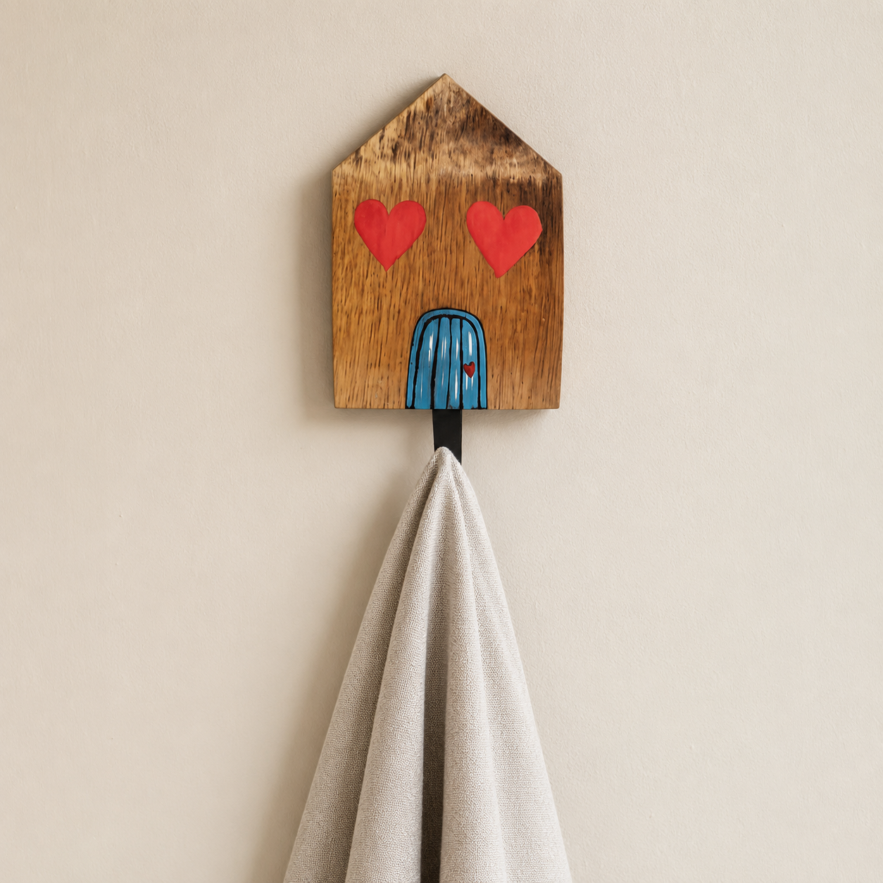 Haus-Wandhaken aus Weinfass-Holz