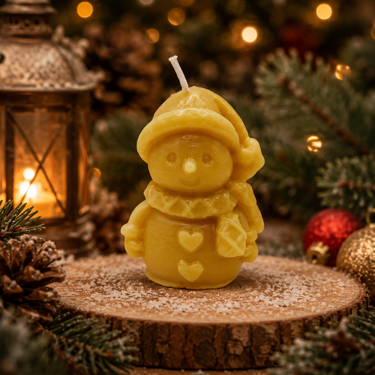 Bienenwachskerze „Schneemann“