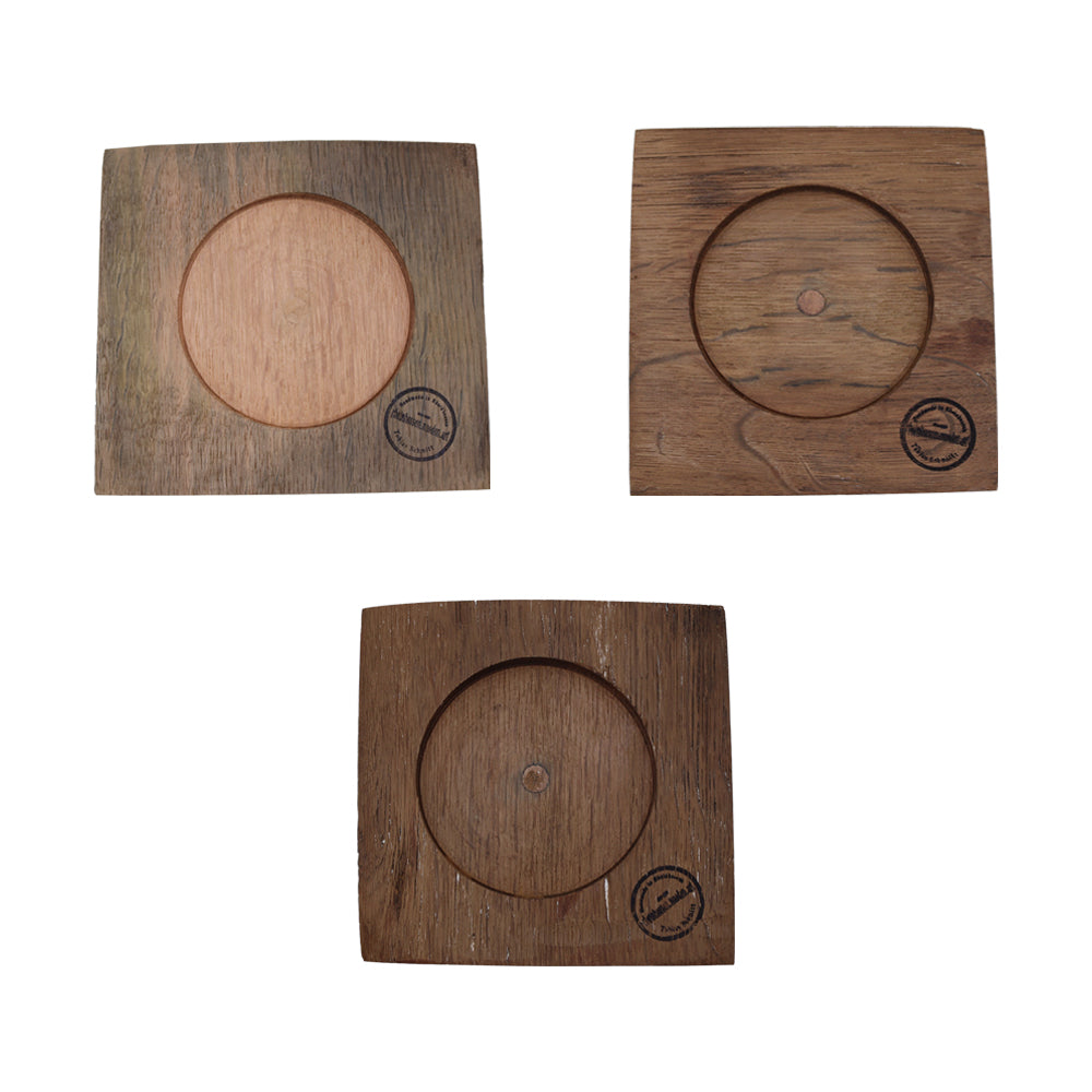 Glasuntersetzer aus Holz alter Weinfässer