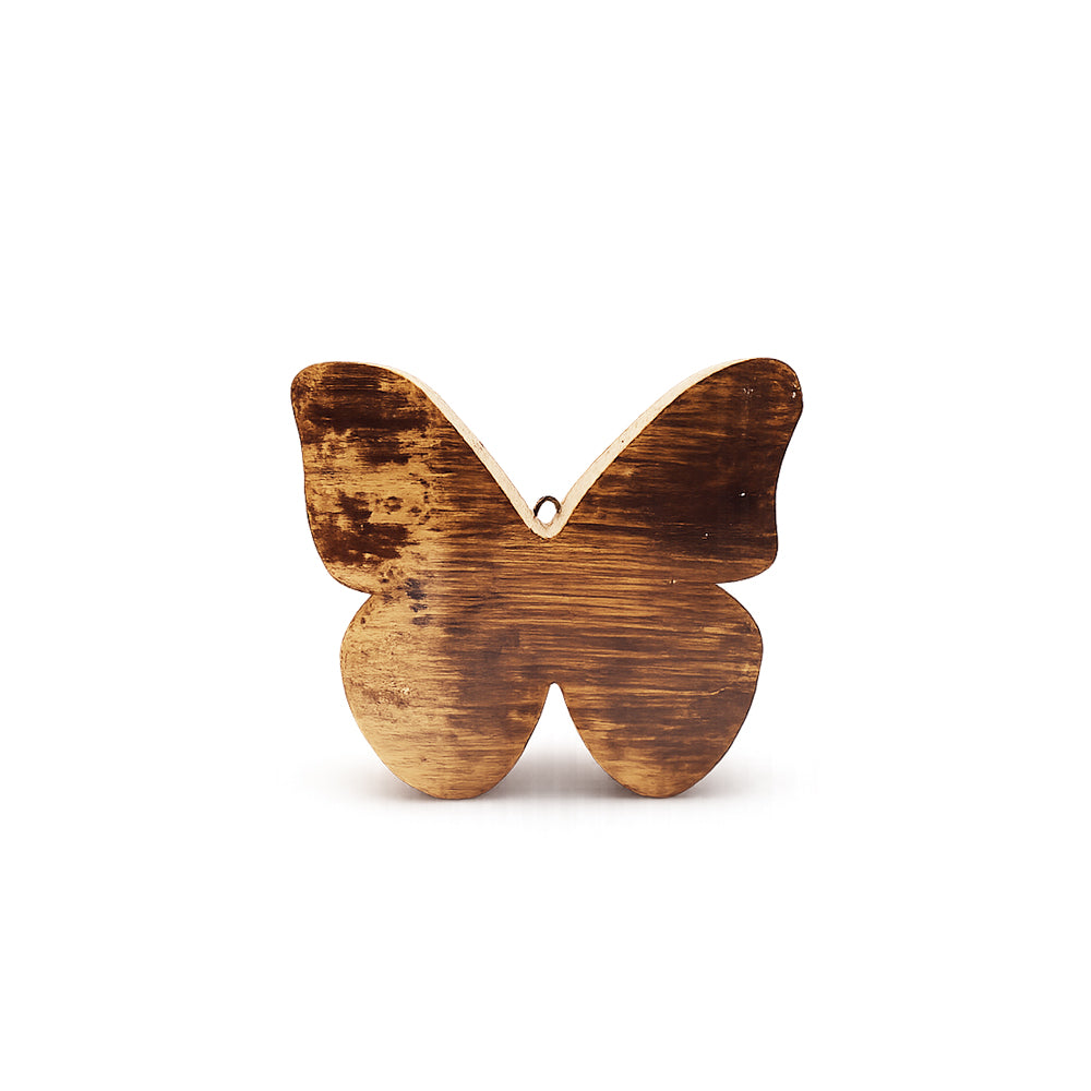Großer Holzschmetterling aus Weinfass-Holz – zum Stellen & Aufhängen
