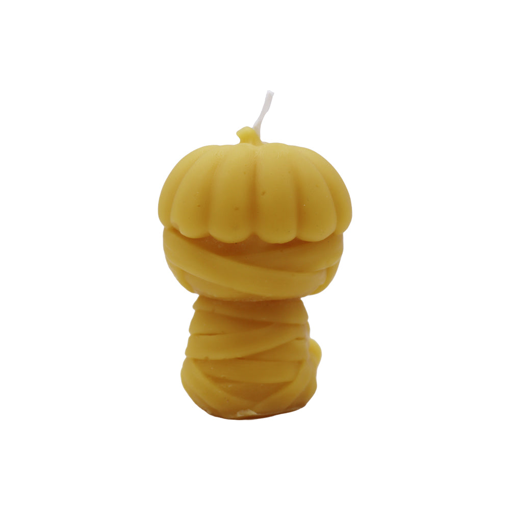 Bienenwachskerze „Halloween-Mumie mit Kürbishut“