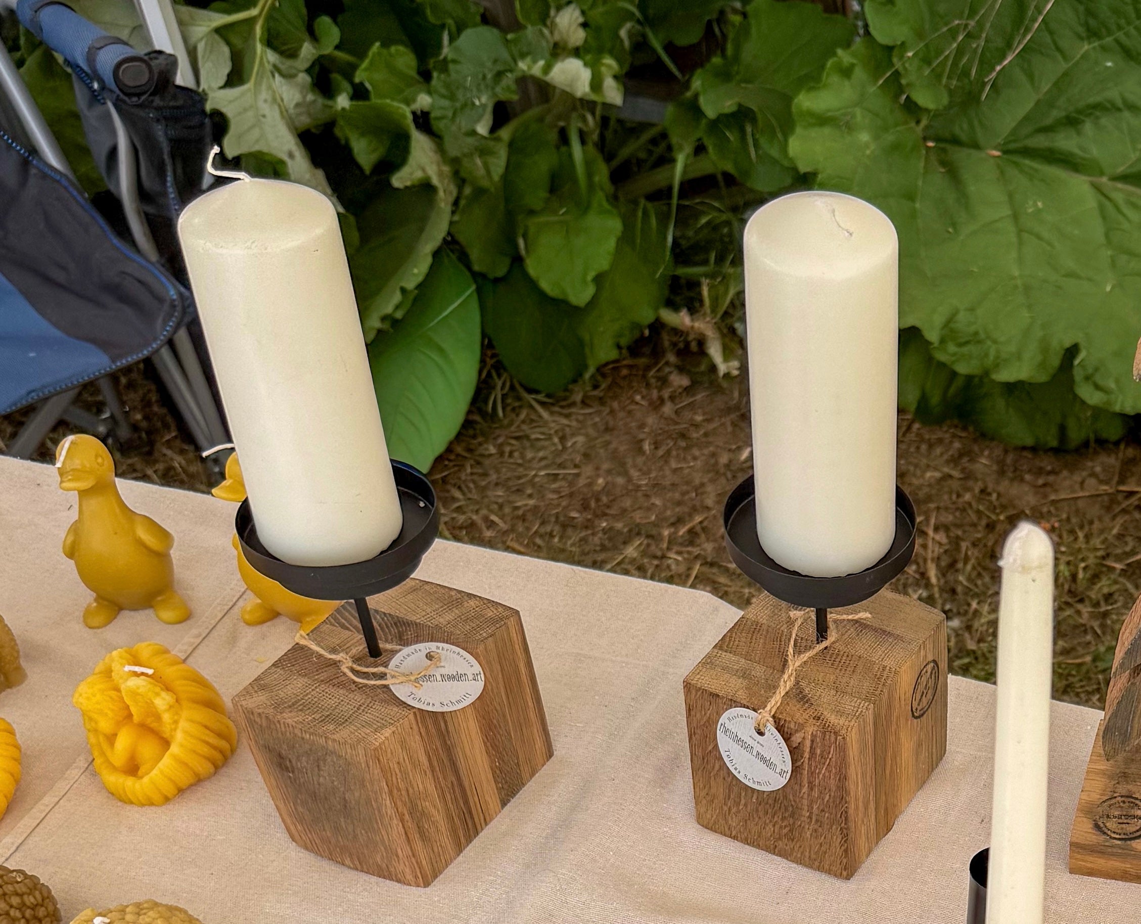 Kerzenständer aus Weinfass-Holz