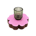 Blumen-Kerzenhalter aus Weinfass-Holz