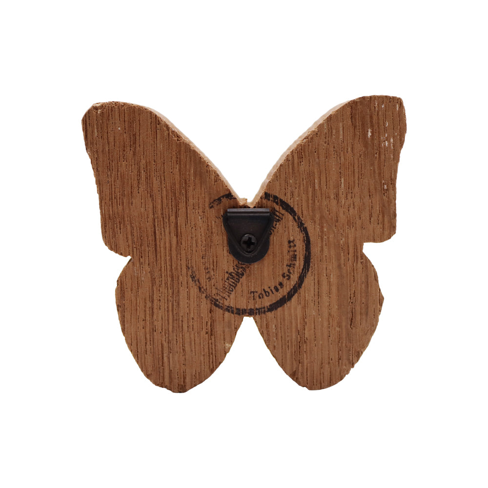 Kleine bunte Schmetterlinge aus Holz alter Weinfässer - zum Stellen & Aufhängen