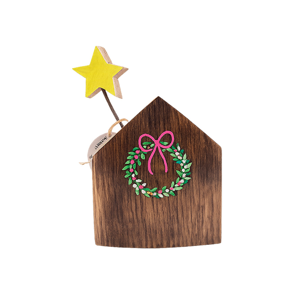 Weihnachtshaus aus altem Weinfass – handbemalt