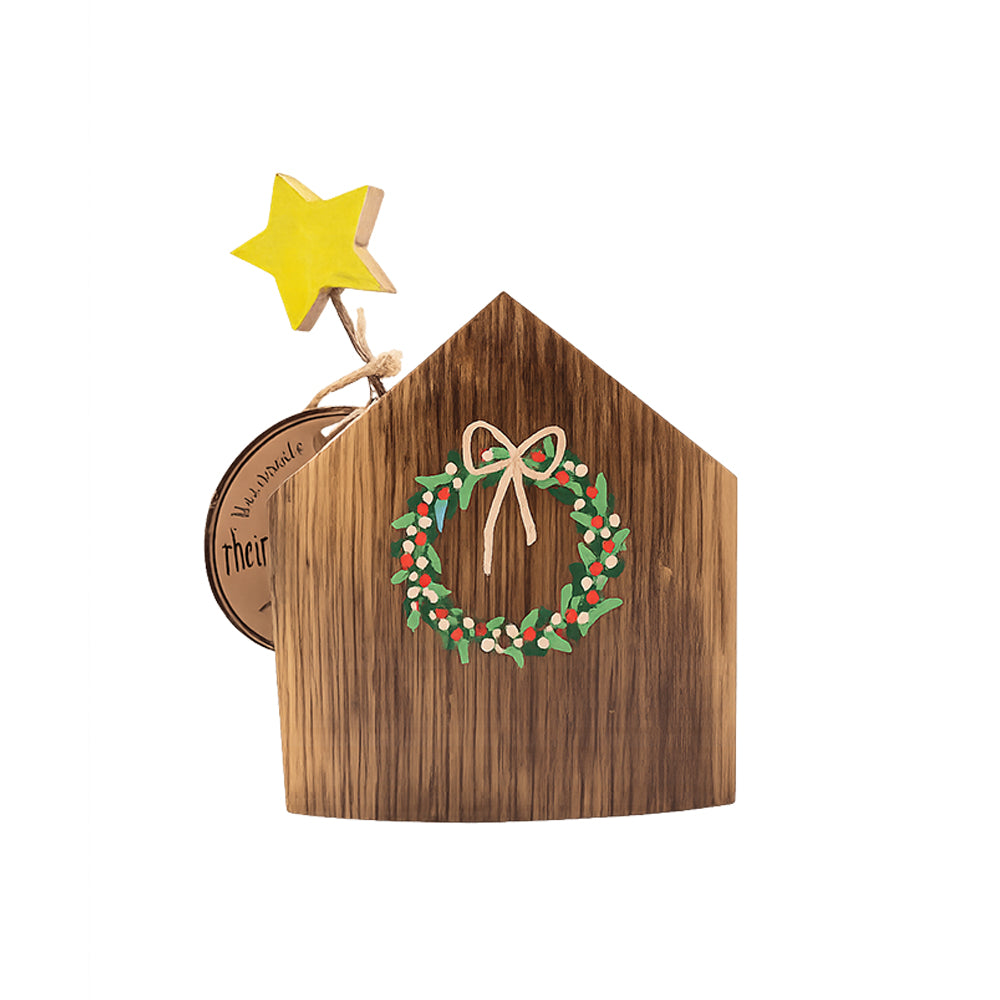 Weihnachtshaus aus altem Weinfass – handbemalt