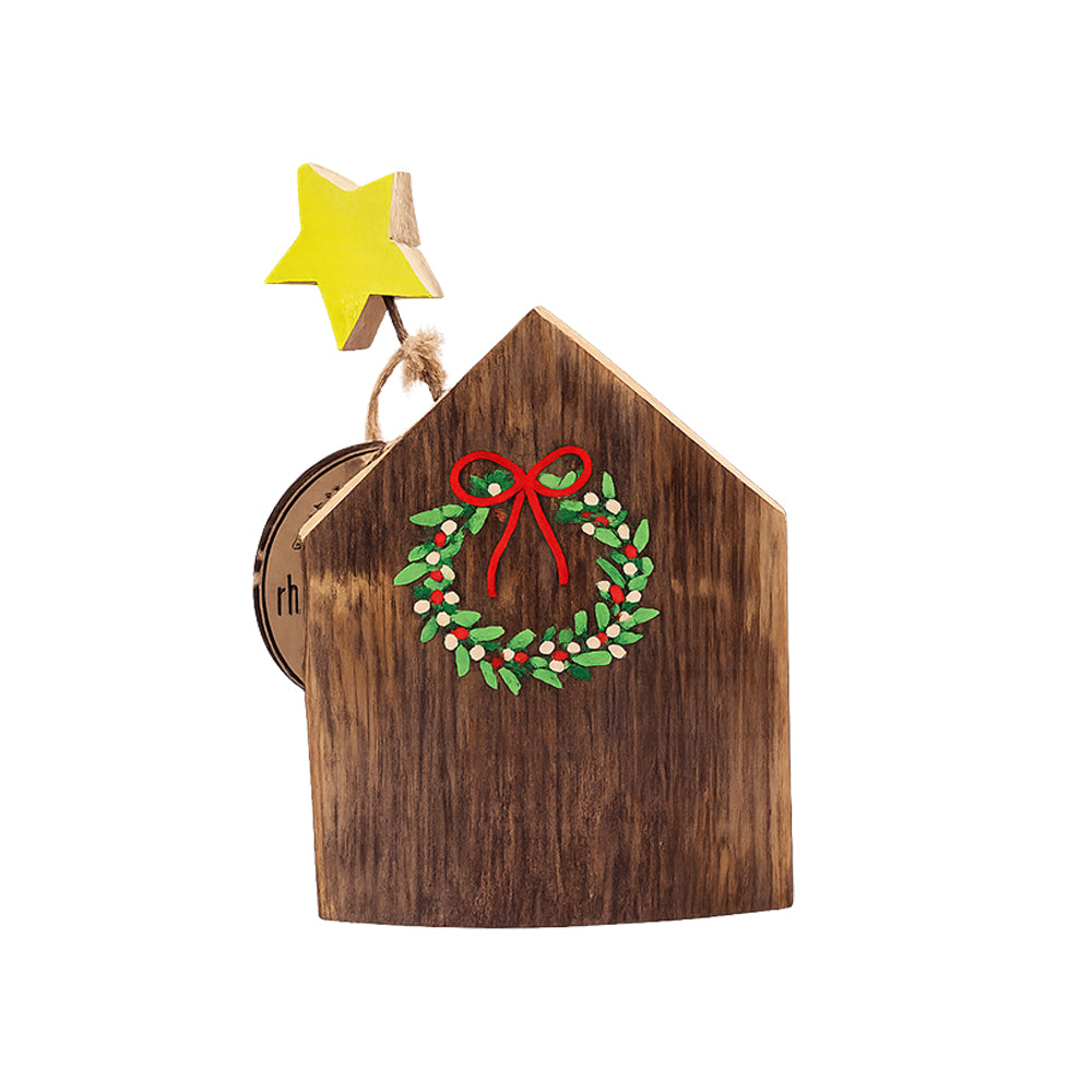 Weihnachtshaus aus altem Weinfass – handbemalt