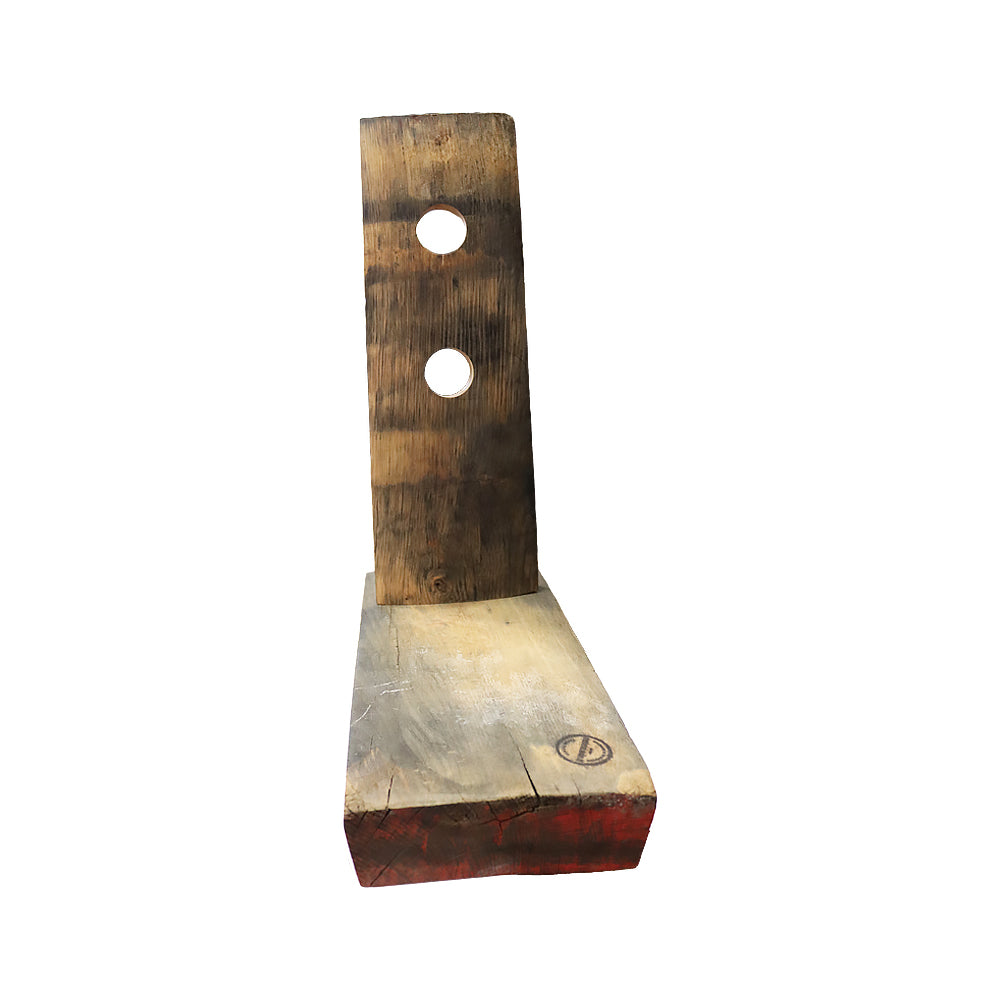 Weinflaschenhalter für 2 Flaschen aus Holz alter Weinfässer