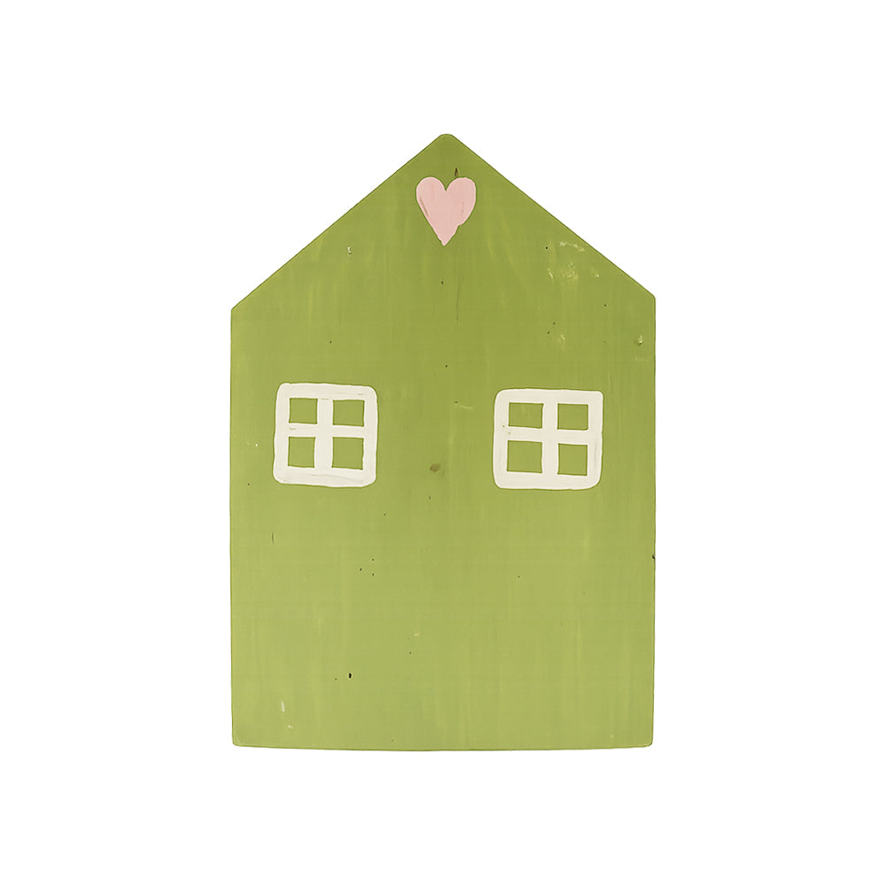 Dekorativer Fotohalter Haus Pastell aus Weinfass-Holz