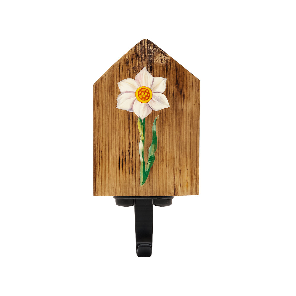 Kleiner Haus-Wandhaken aus Weinfass-Holz