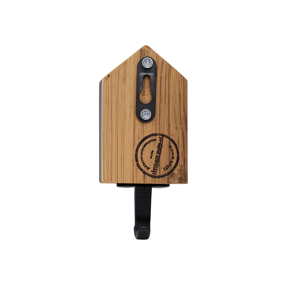 Kleiner Haus-Wandhaken aus Weinfass-Holz