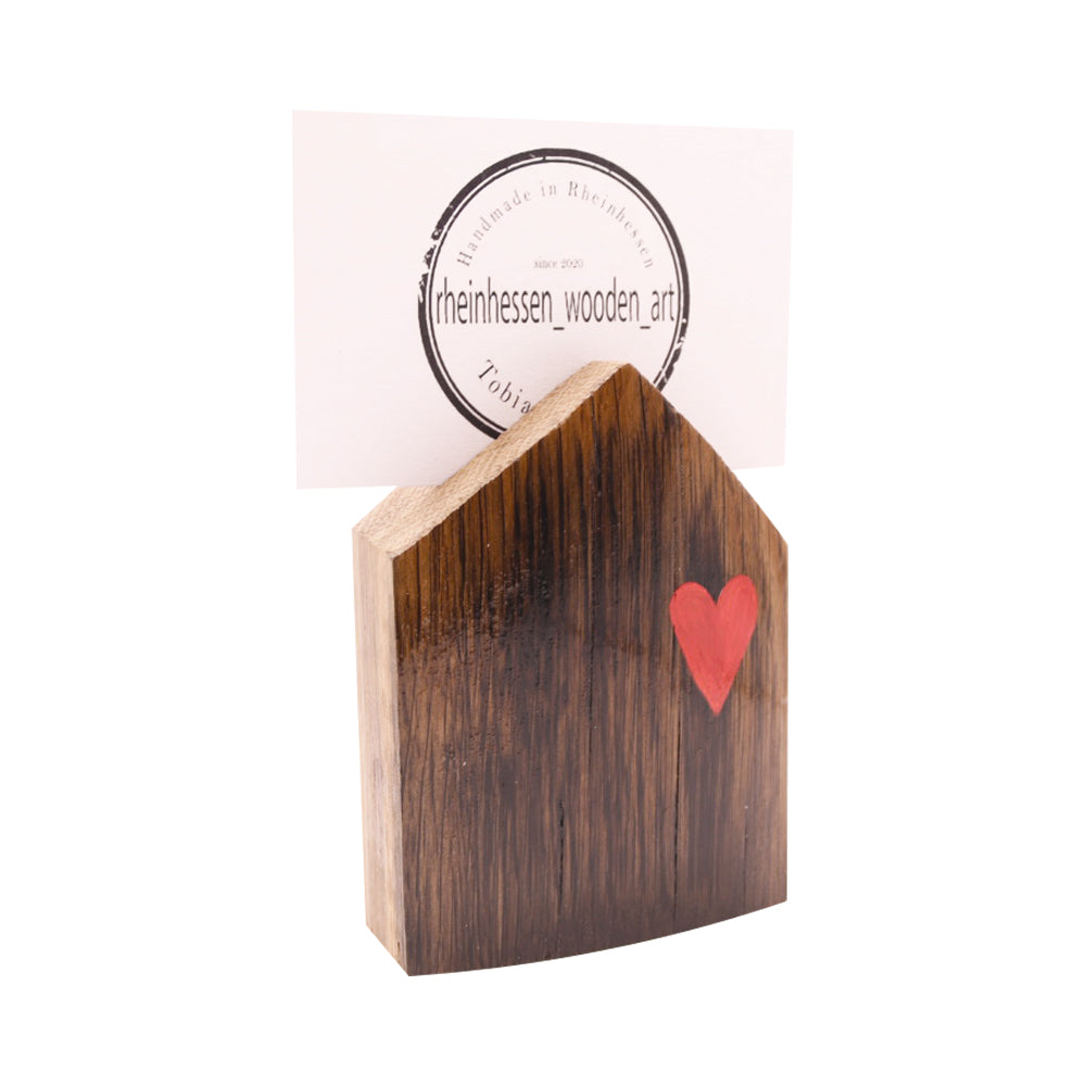 Fotohalter Haus aus Weinfass-Holz